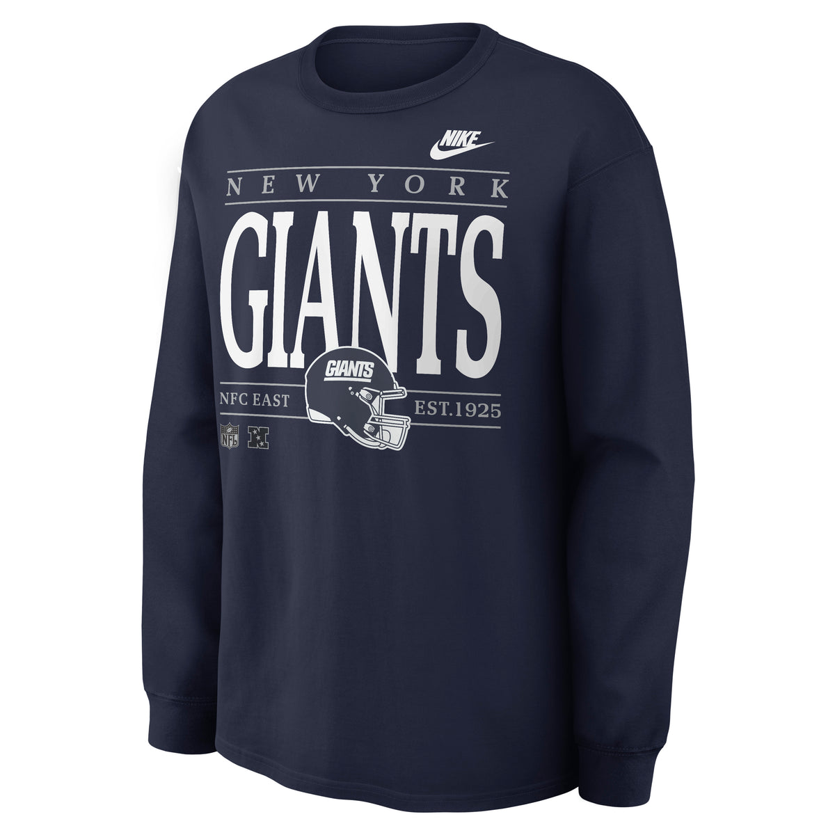 NFL New York Giants Nike Rewind Max90 Long Sleeve T-Shirt- Navy