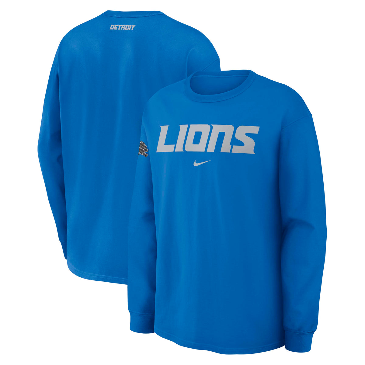 NFL Detroit Lions Nike Rivalry Max90 Long Sleeve T-Shirt- Blue