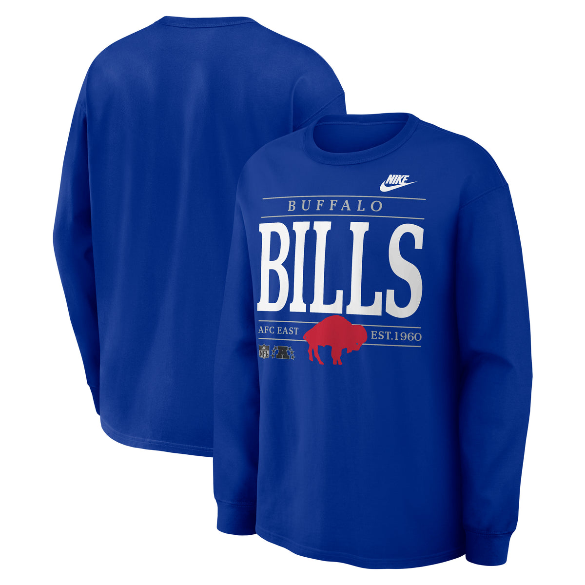 NFL Buffalo Bills Nike Rewind Max90 Long Sleeve T-Shirt- Blue