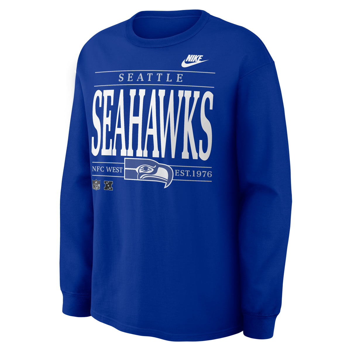 NFL Seattle Seahawks Nike Rewind Max90 Long Sleeve T-Shirt- Blue