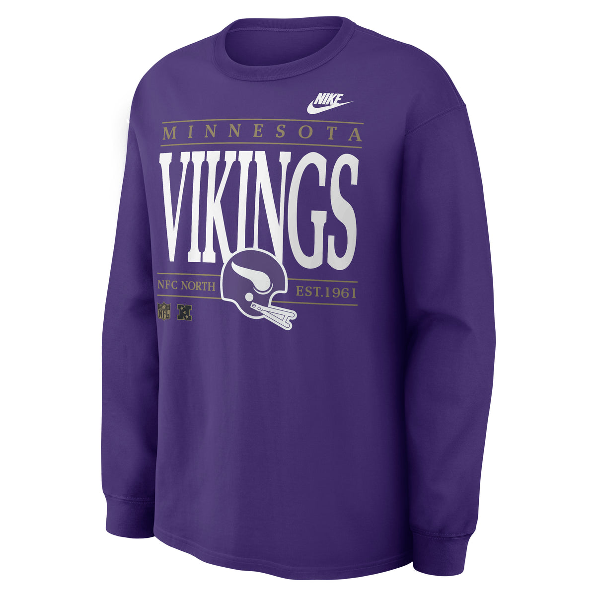 NFL Minnesota Vikings Nike Rewind Max90 Long Sleeve T-Shirt- Purple