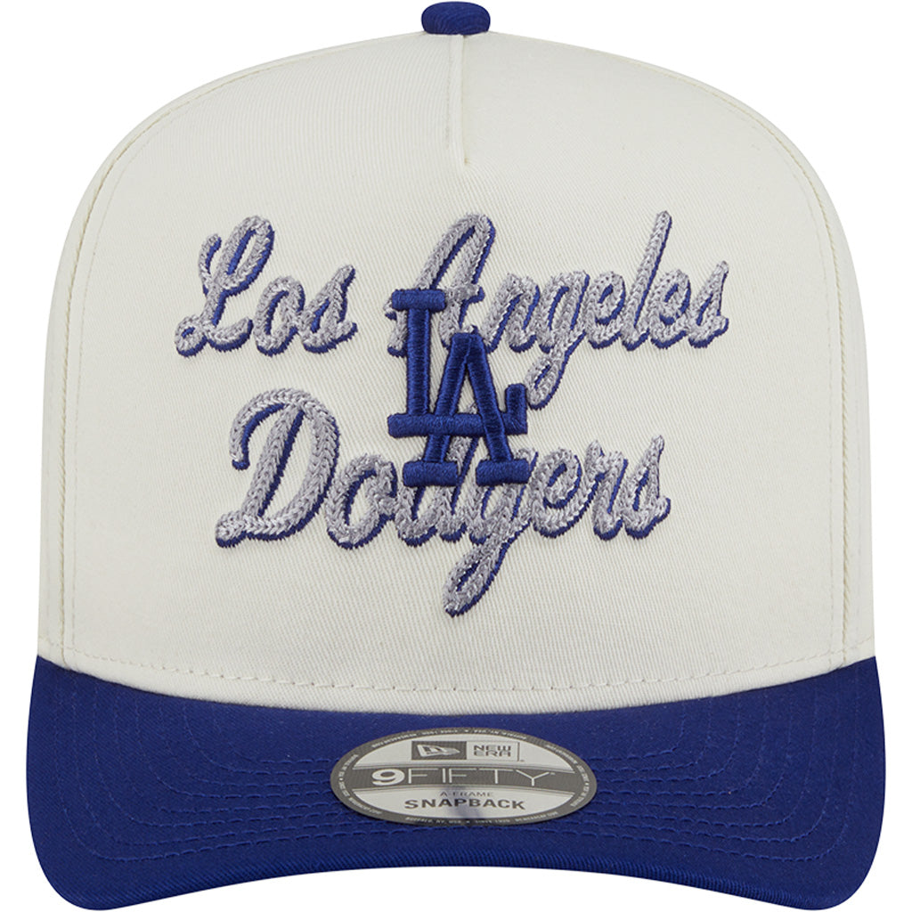 MLB Los Angeles Dodgers New Era Chainstitch Two-Tone 9FIFTY A-Frame Snapback Hat - Cream