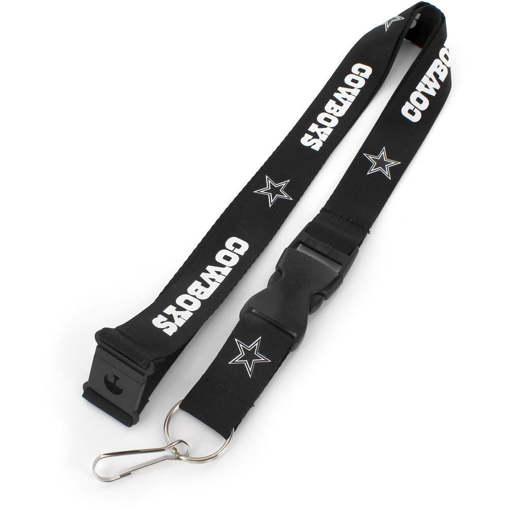 NFL Dallas Cowboys Aminco Black & White Lanyard - Black