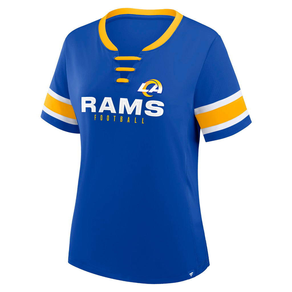 NFL Los Angeles Rams Women's Fanatics Draw Play Athena Lace-Up Top - Blue