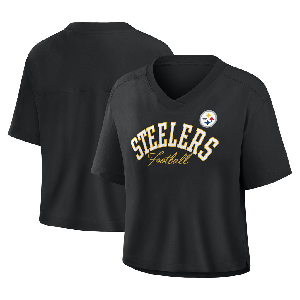 NFL Pittsburgh Steelers Women's Fanatics Option Read Fashion Top - Black