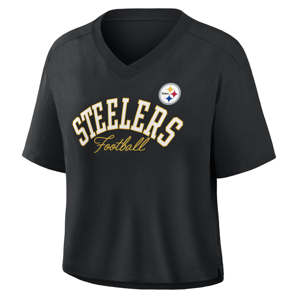 NFL Pittsburgh Steelers Women's Fanatics Option Read Fashion Top - Black