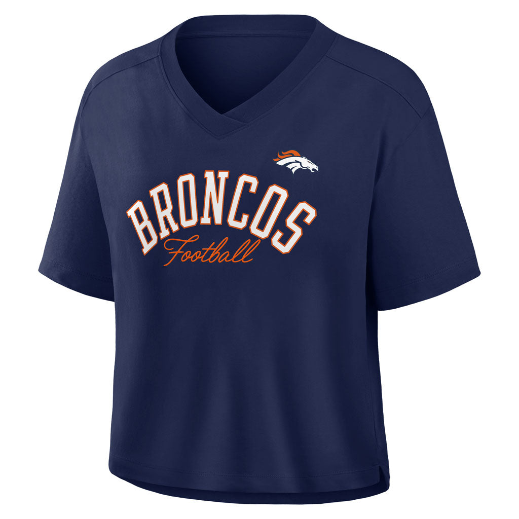 NFL Denver Broncos Women's Fanatics Option Read Fashion Top - Navy