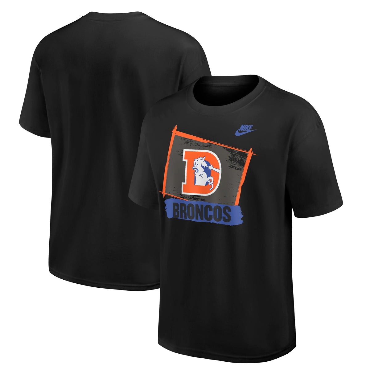 NFL Denver Broncos Nike Throwback Logo Script Heavyweight T-Shirt - Black