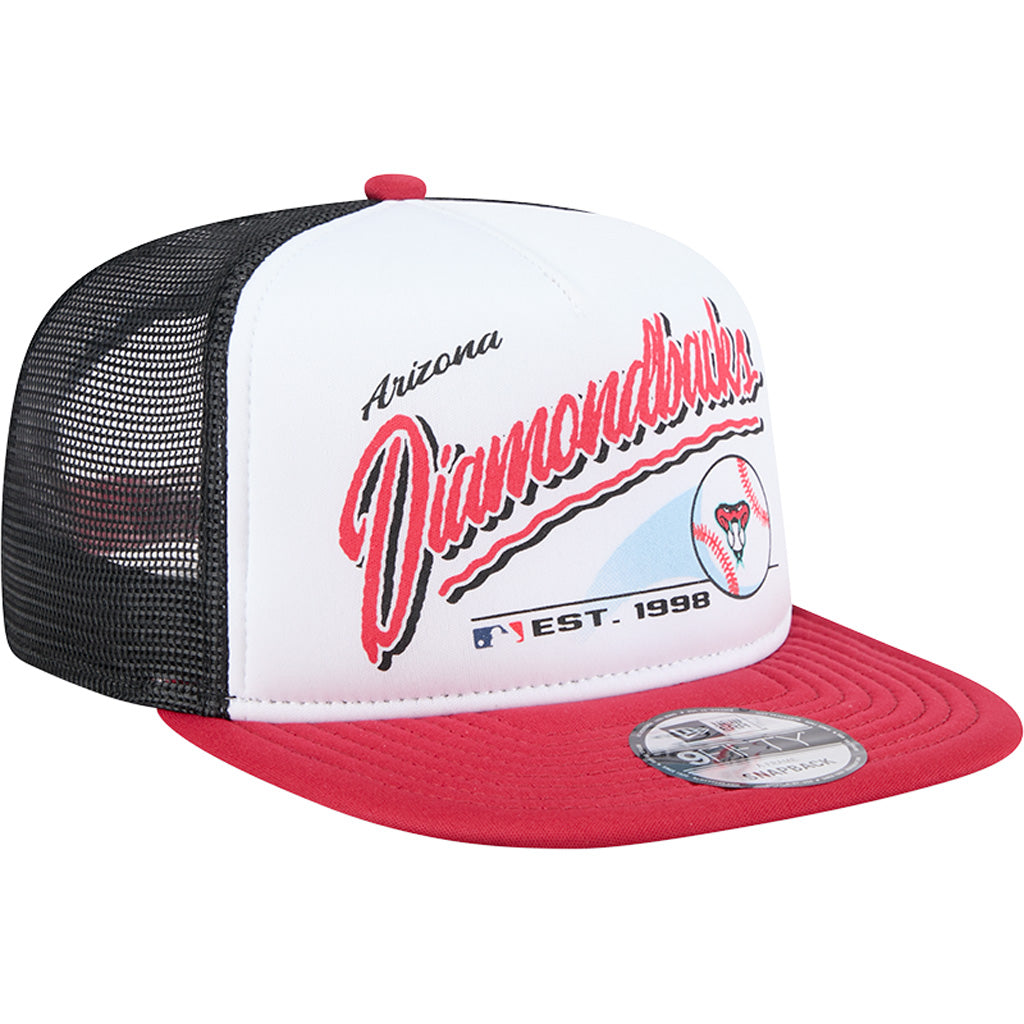 MLB Arizona Diamondbacks New Era Retro Script 9FIFTY A-Frame Snapback Hat - White