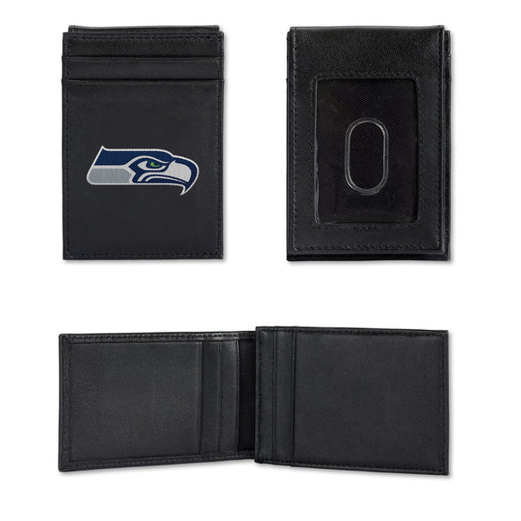 NFL Seattle Seahawks Rico Stitched Front Pocket Wallet - Black