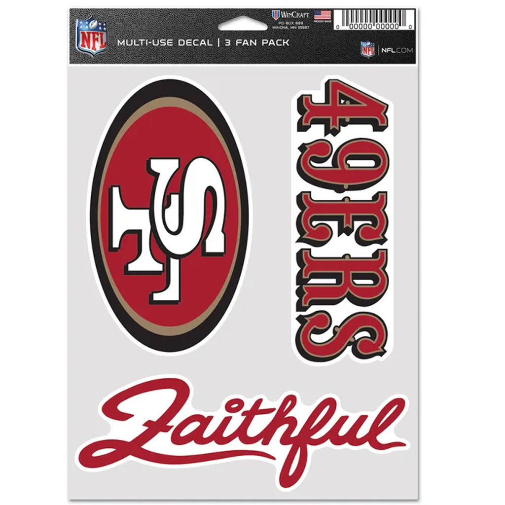 NFL San Francisco 49ers WinCraft Rivalry 6x8 3 Pack Decal