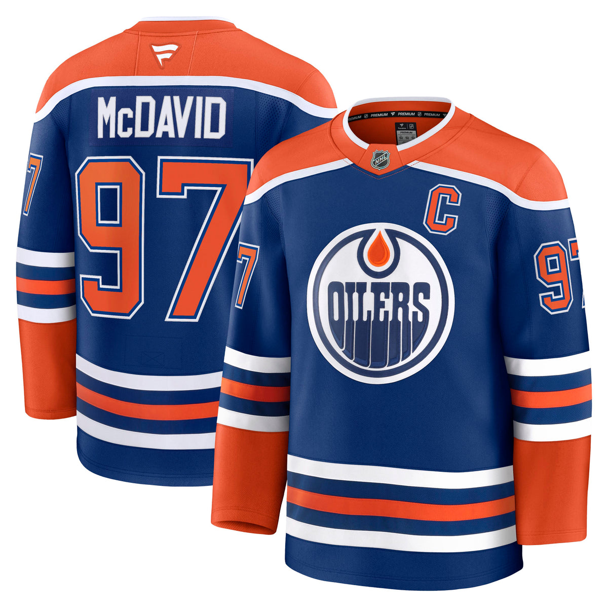 NHL Edmonton Oilers Connor McDavid Fanatics Home Premium Jersey- Blue