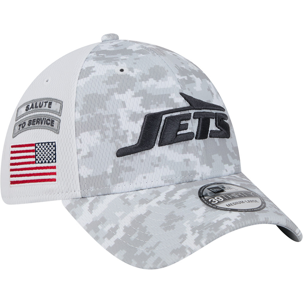 NFL New York Jets New Era 2024 Salute to Service 39THIRTY Flex Fit Hat - White