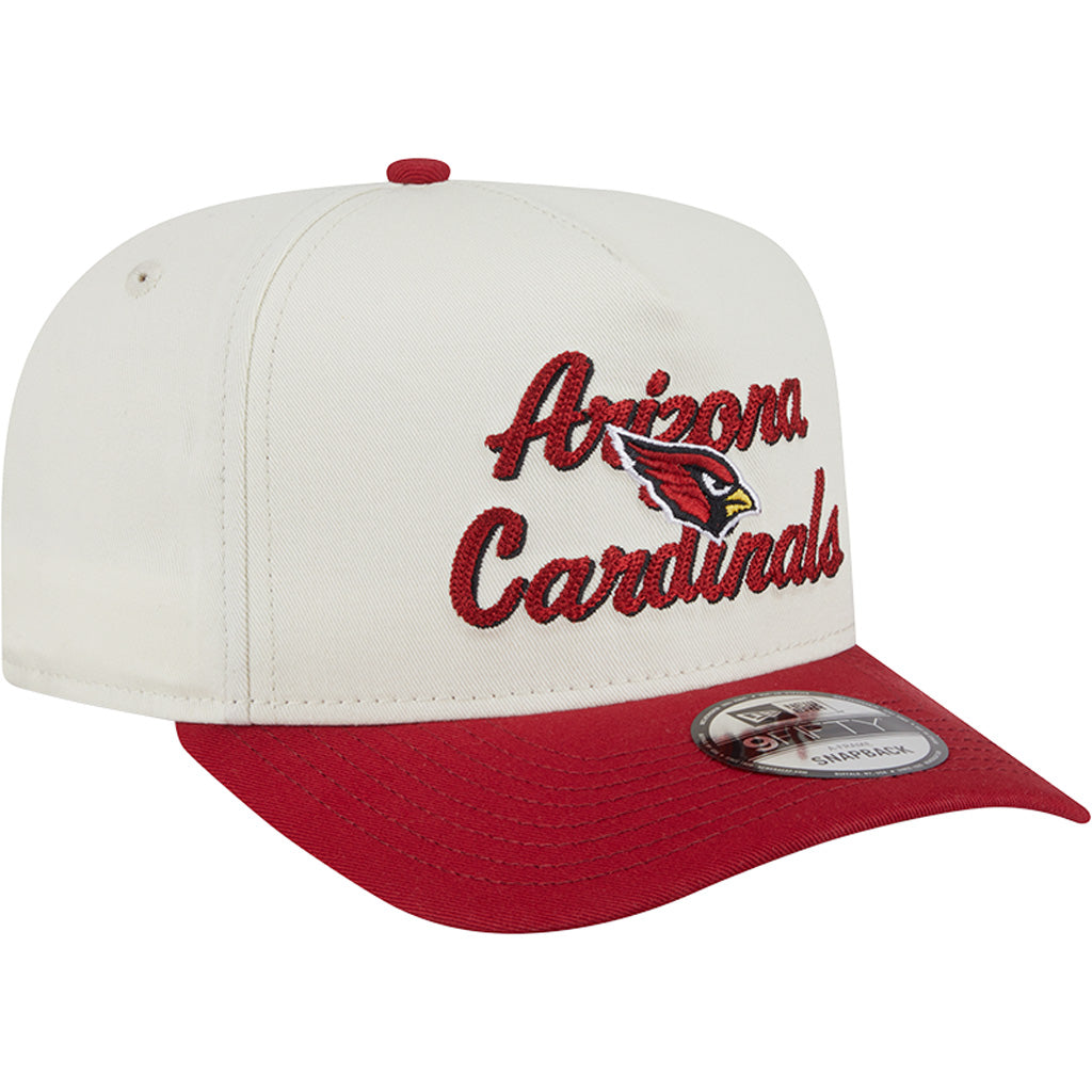 NFL Arizona Cardinals New Era Chainstitch Two-Tone 9FIFTY A-Frame Snapback Hat - Cream