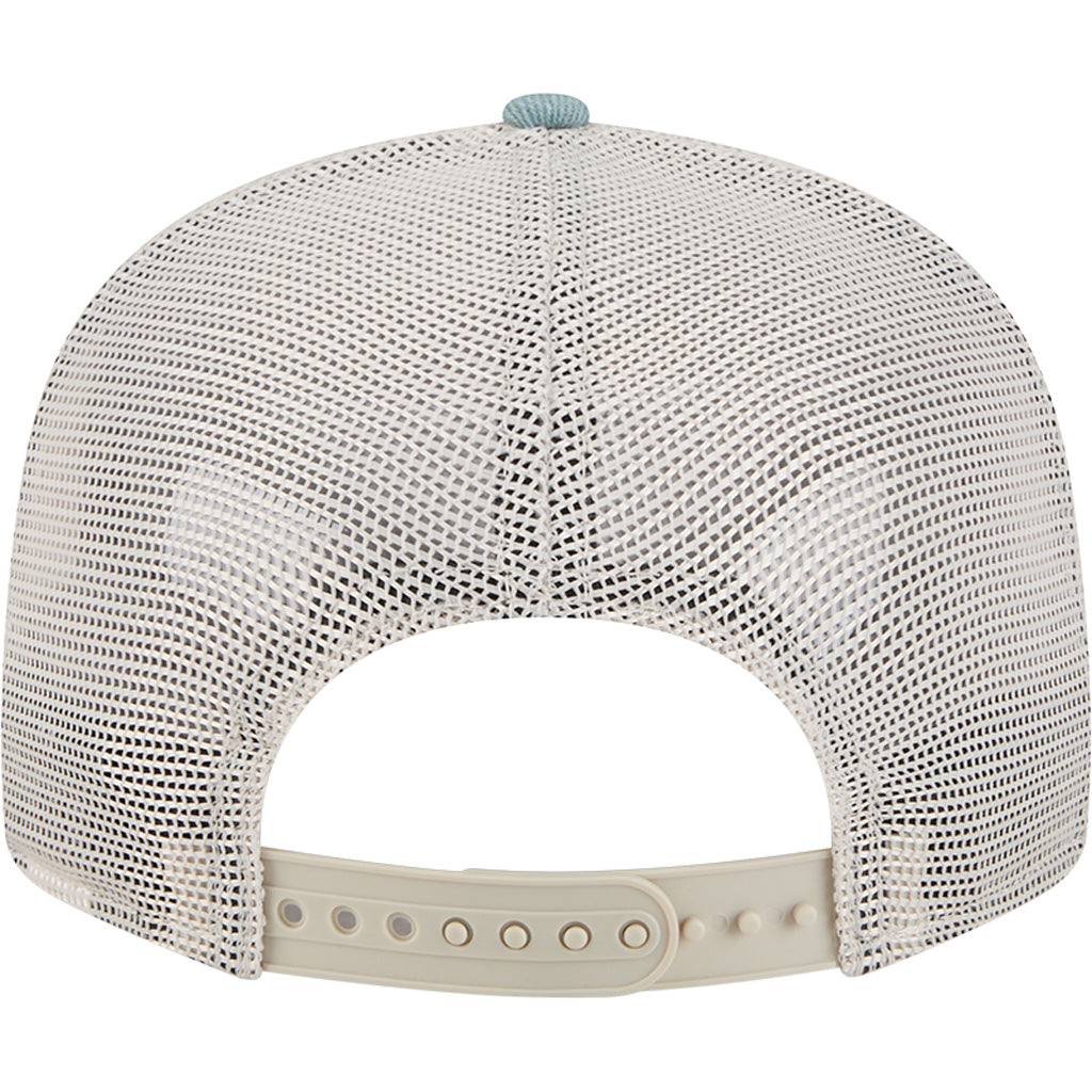 NFL Las Vegas Raiders New Era Denim 9FIFTY Split Panel Snapback Trucker Hat - Navy