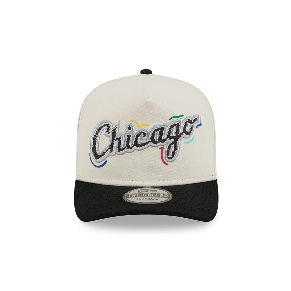 MLB Chicago White Sox New Era Scribble 9FIFTY A-Frame Snapback Hat - Cream
