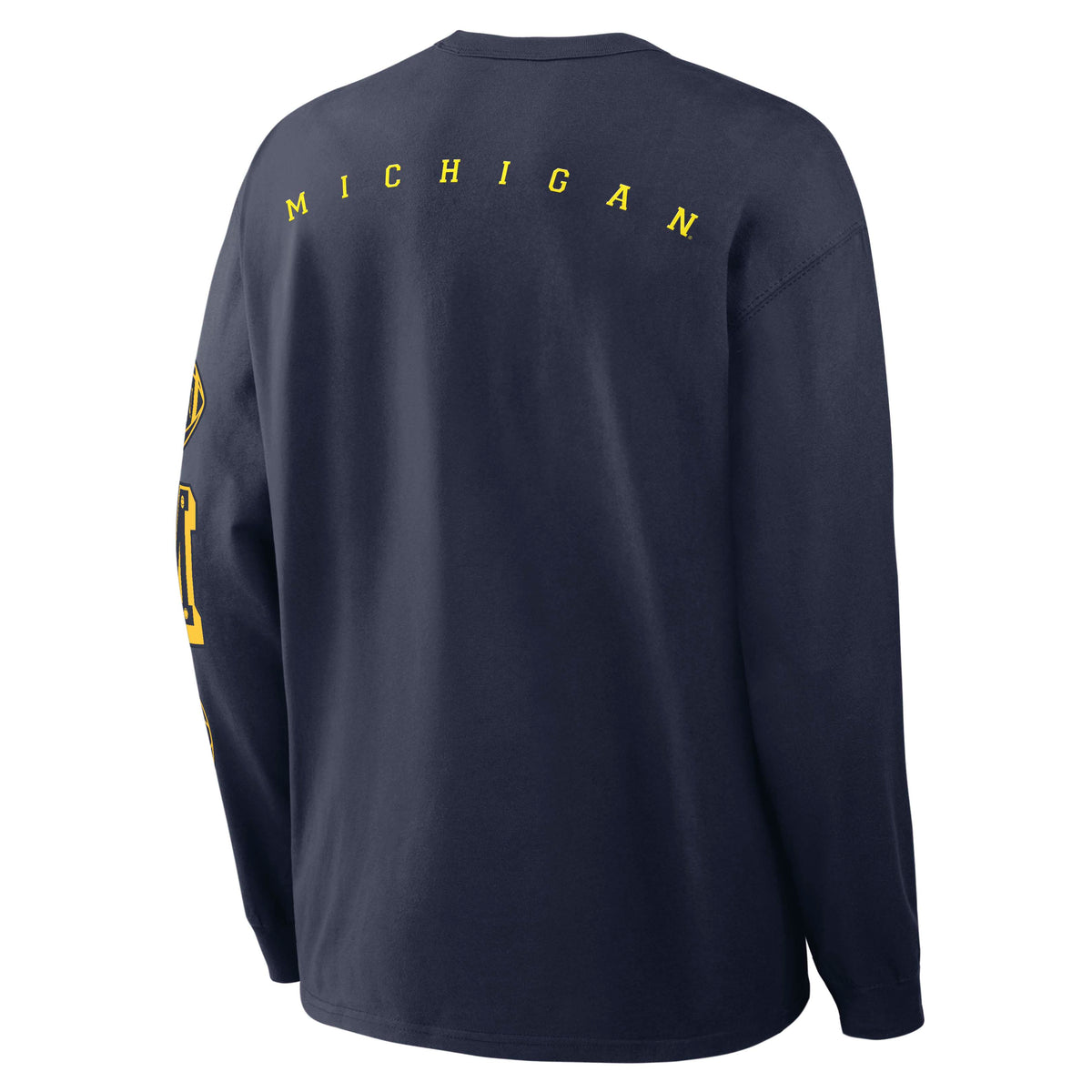 NCAA Michigan Wolverines Nike Academic Max90 Long Sleeve Pocket T-Shirt- Navy