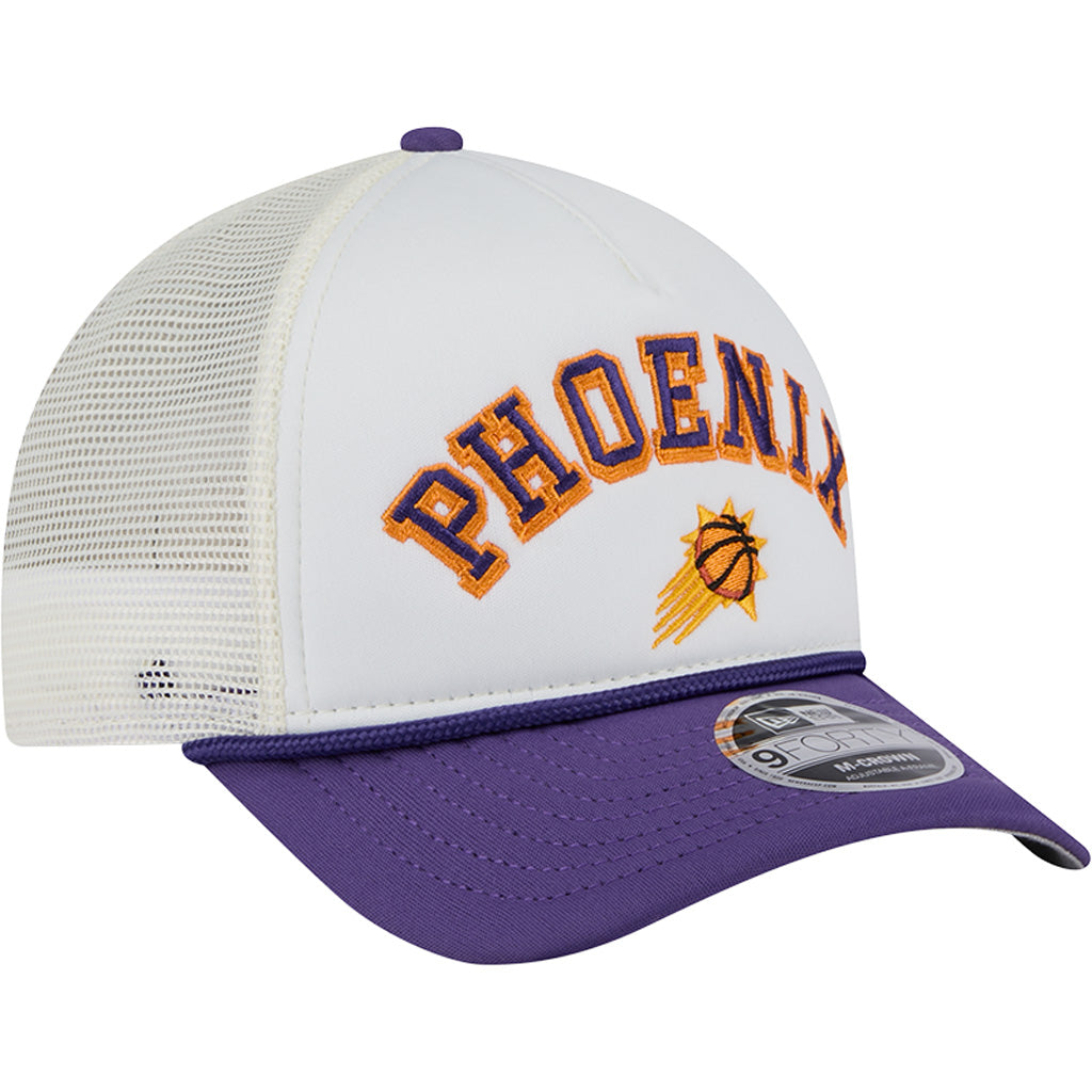NBA Phoenix Suns New Era Arch Logo 9FORTY M-Crown Snapback Trucker Hat - Chrome