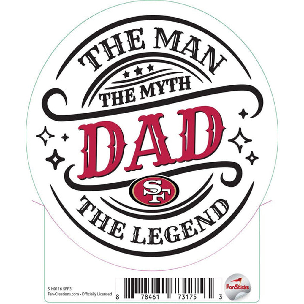 NFL San Francisco 49ers Fan Creations The Man The Myth Sticker