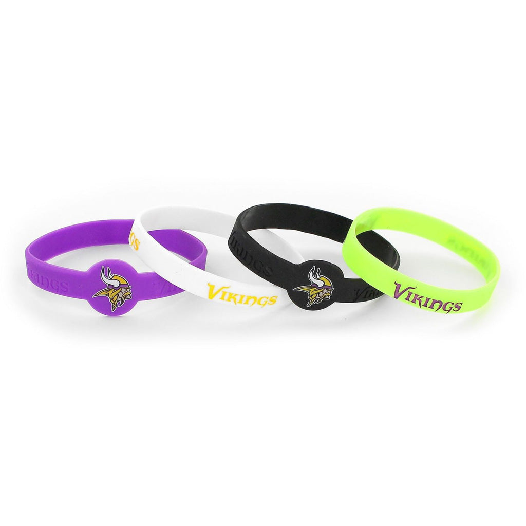 NFL Minnesota Vikings Aminco 4-Pack Silicone Bracelet Bands