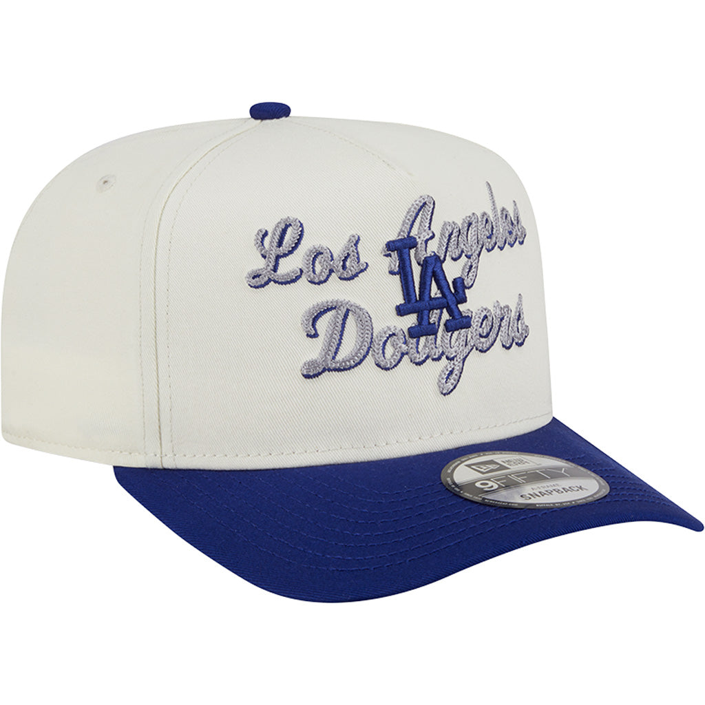 MLB Los Angeles Dodgers New Era Chainstitch Two-Tone 9FIFTY A-Frame Snapback Hat - Cream