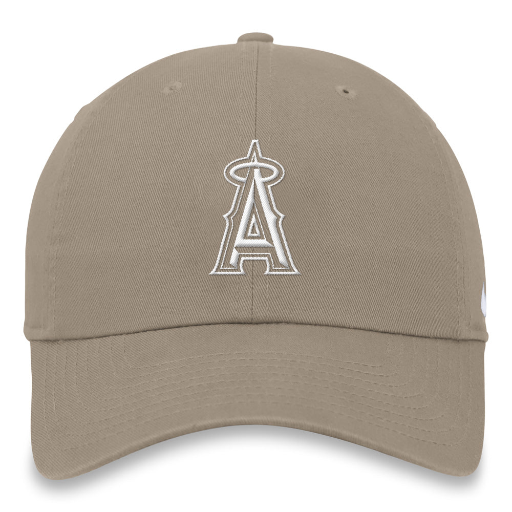 MLB Los Angeles Angels Nike White Logo Adjustable Hat - Tan
