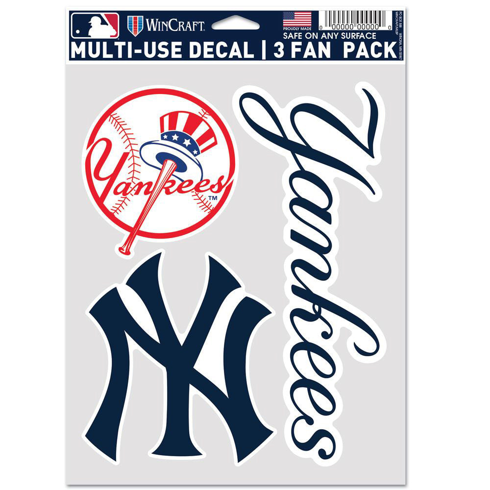 MLB New York Yankees WinCraft 6" x 8" 3-pack Decal - Navy