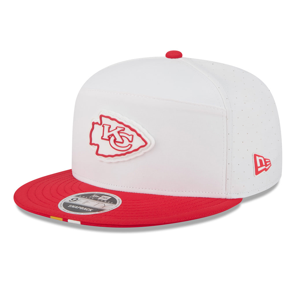 NFL Kansas City Chiefs New Era 2025 Training 9FIFTY Split Panel Snapback Hat - White