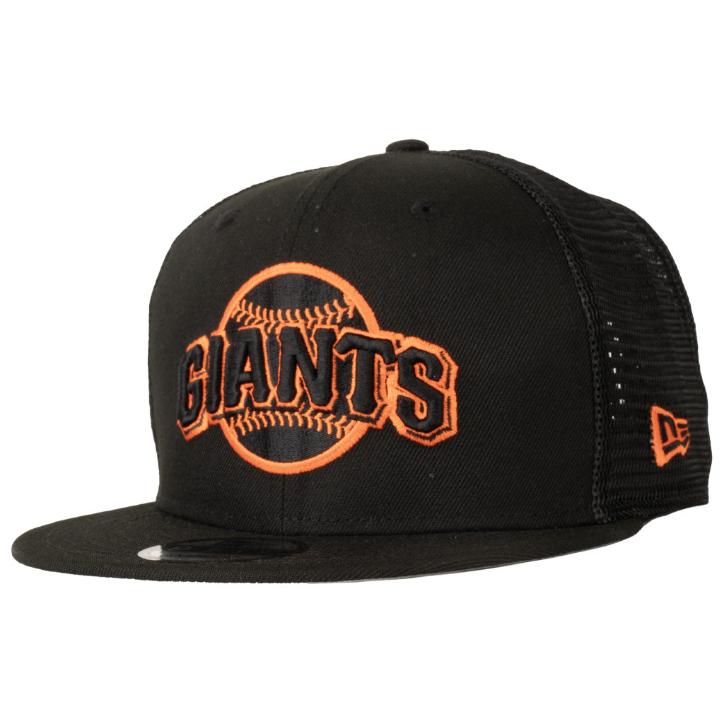 MLB San Francisco Giants New Era Shadowline 9FIFTY Snapback Trucker Hat - Black