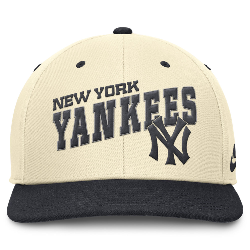 MLB New York Yankees Nike Cooperstown Wave Snapback Hat - Cream