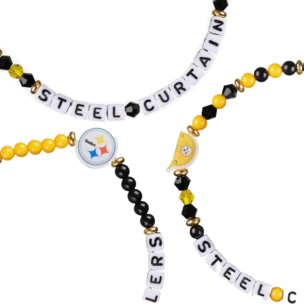 NFL Pittsburgh Steelers FOCO 3-Pack Friendship Bracelet