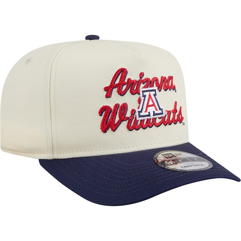 NCAA Arizona Wildcats New Era Chainstitch Two-Tone 9FIFTY A-Frame Snapback Hat - Cream