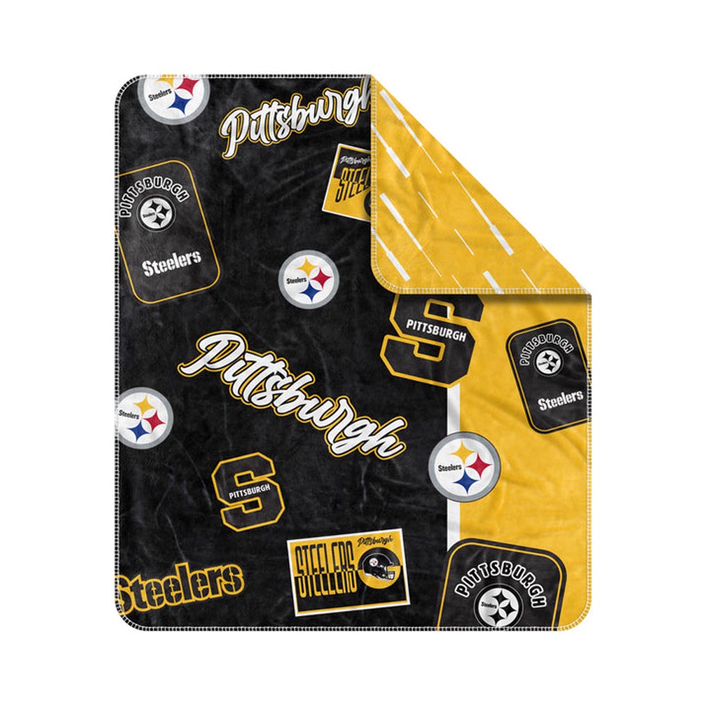 NFL Pittsburgh Steelers Logo Brands Dream Weave Blanket - Black