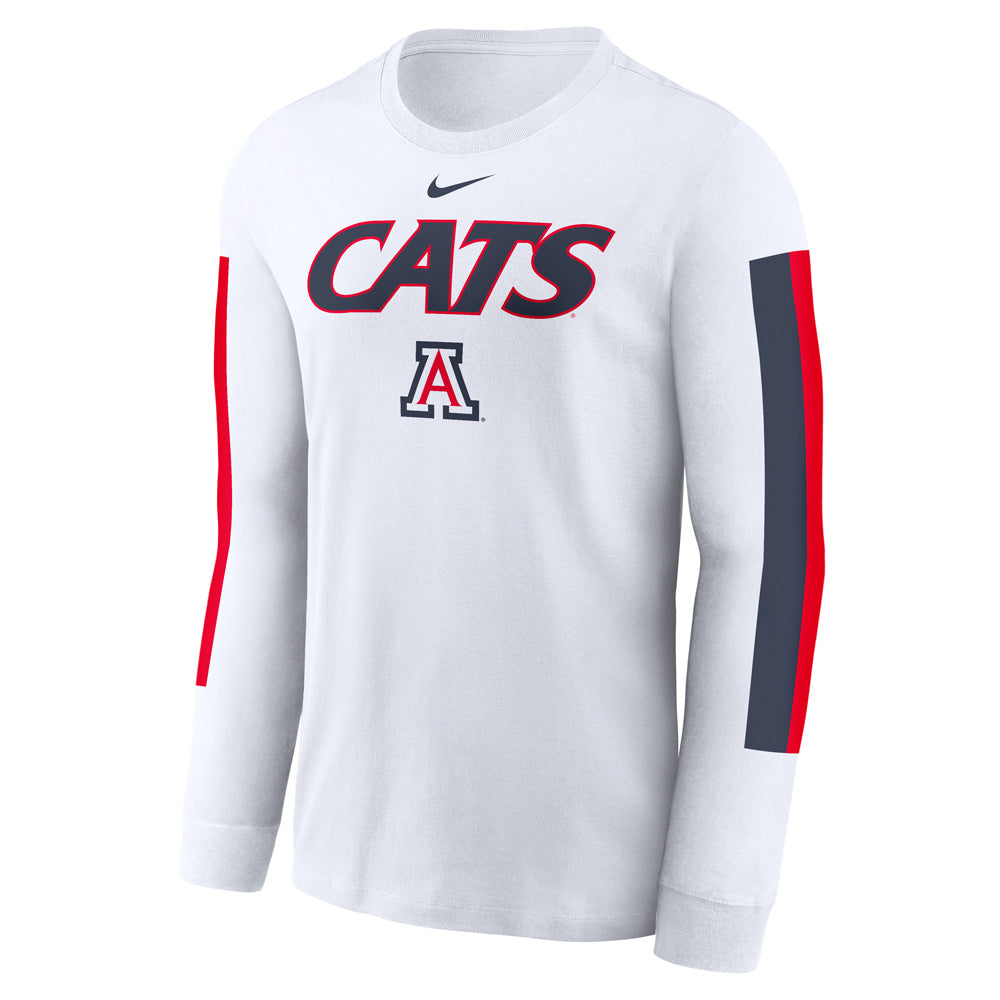 NCAA Arizona Wildcats Nike 2-Hit Cats Cotton Long Sleeve T-Shirt - White