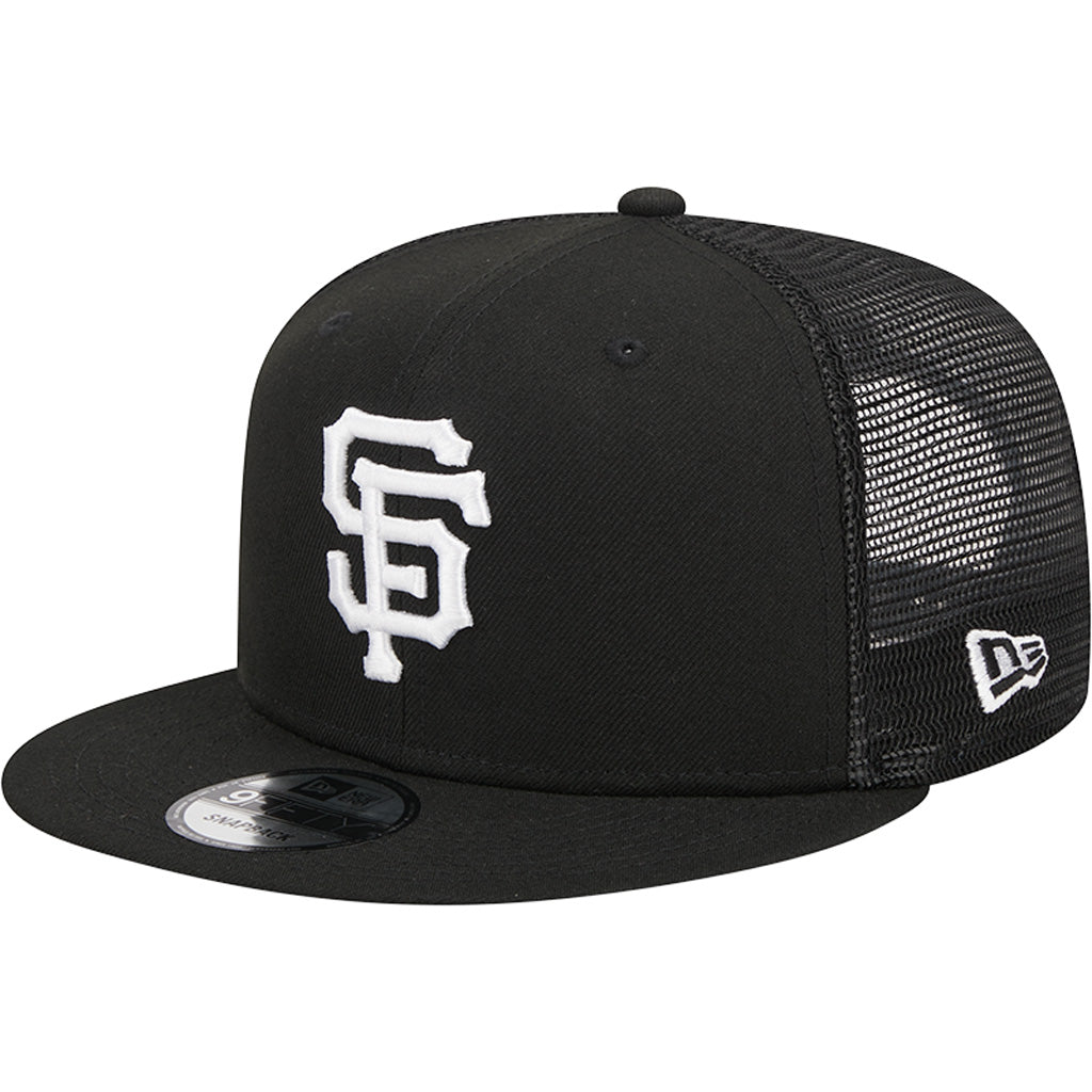 MLB San Francisco Giants New Era Black & White 9FIFTY Snapback Trucker Hat - Black