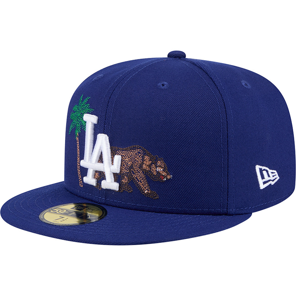 MLB Los Angeles Dodgers New Era State Stitch 59FIFTY Fitted Hat - Blue