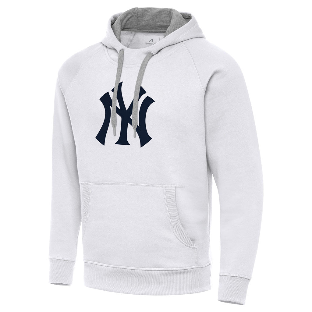MLB New York Yankees Antigua Full Front Victory Pullover Hoodie - White