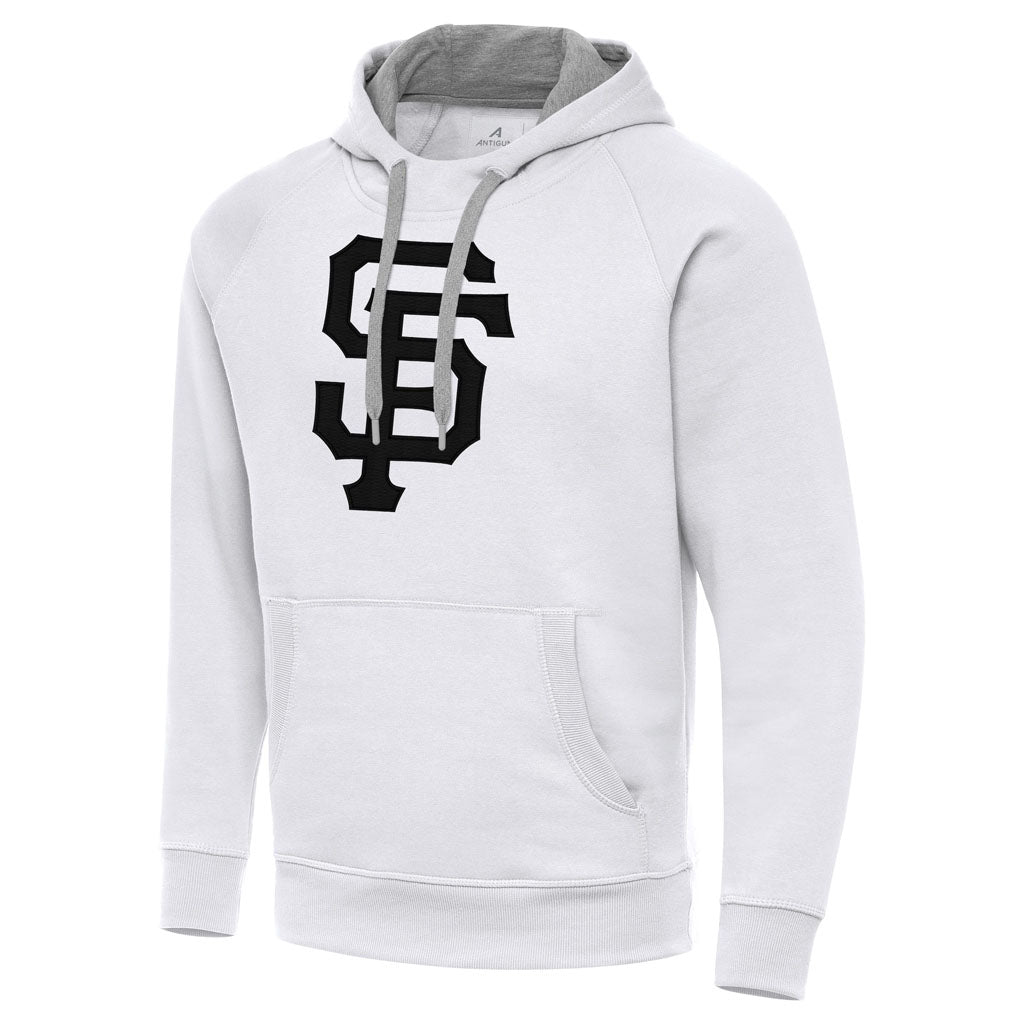 MLB San Francisco Giants Antigua Full Front Victory Pullover Hoodie - White