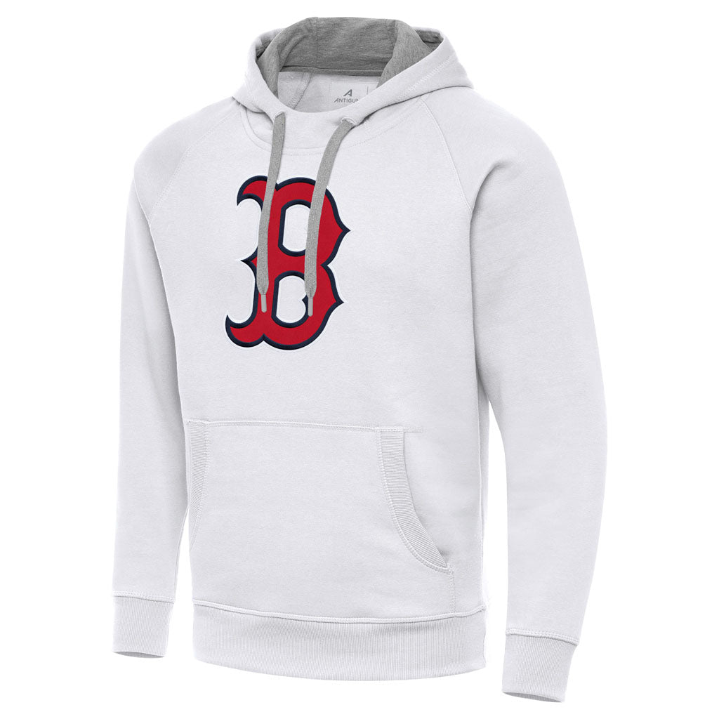 MLB Boston Red Sox Antigua Full Front Victory Pullover Hoodie - White