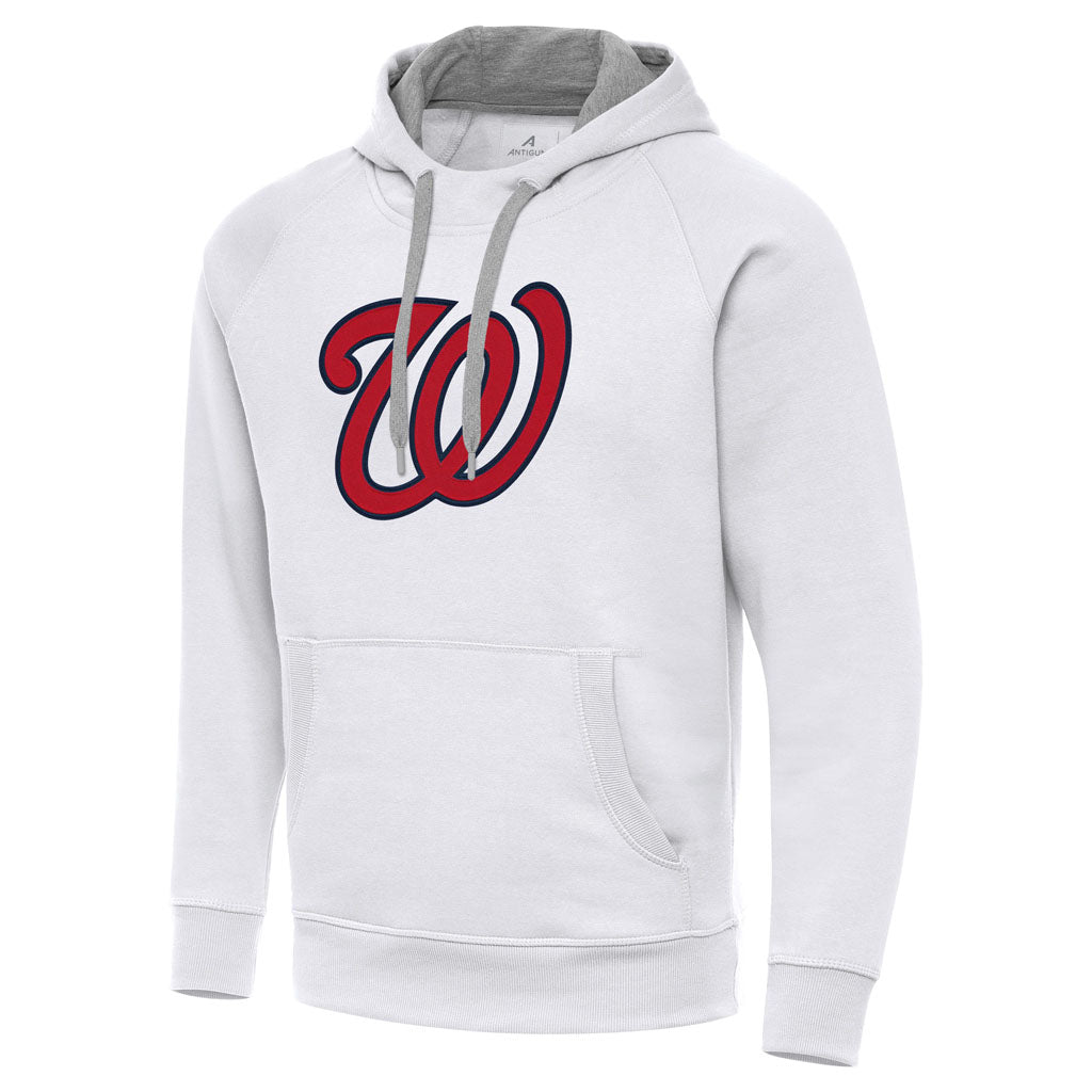 MLB Washington Nationals Antigua Full Front Victory Pullover Hoodie - White