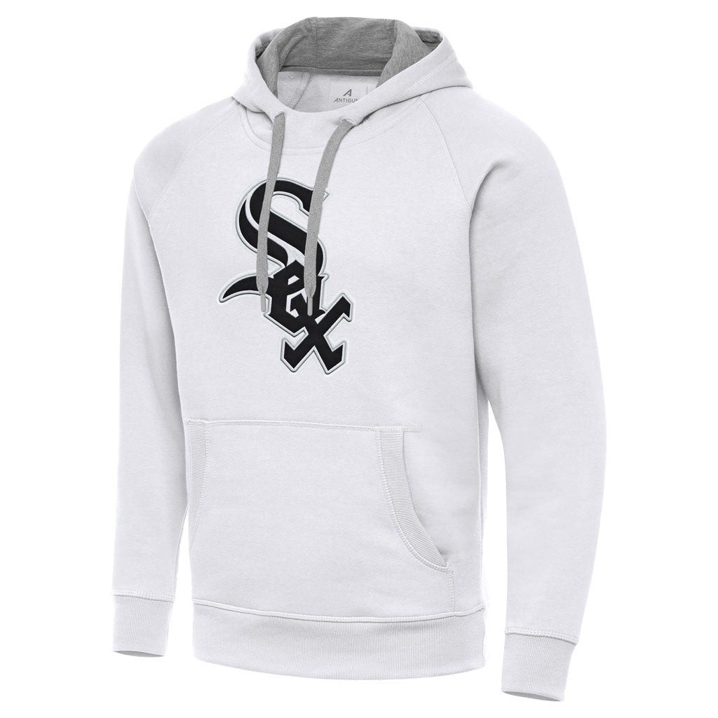 MLB Chicago White Sox Antigua Full Front Victory Pullover Hoodie - White