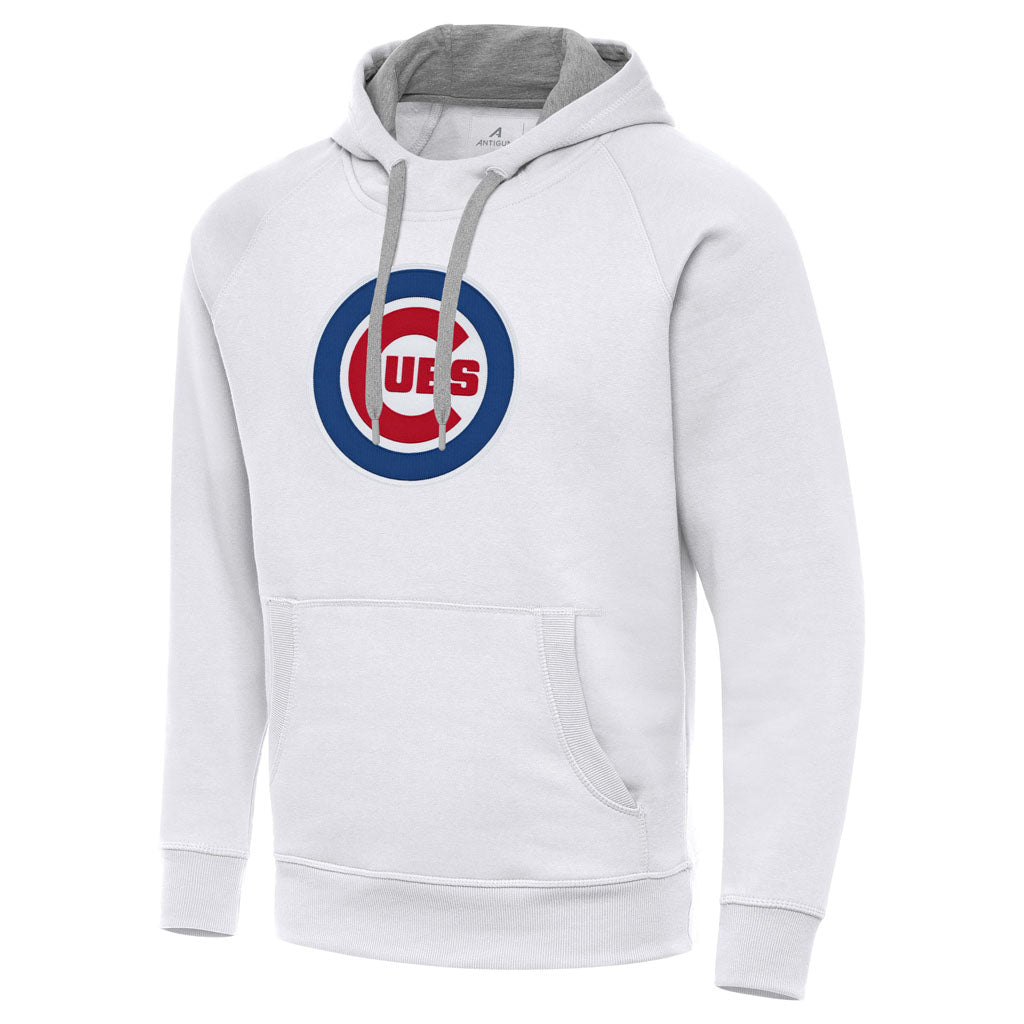 MLB Chicago Cubs Antigua Full Front Victory Pullover Hoodie - White