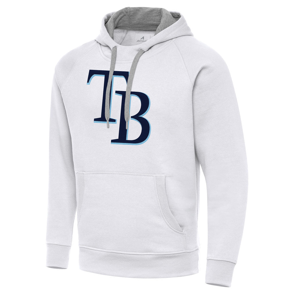 MLB Tampa Bay Rays Antigua Full Front Victory Pullover Hoodie - White