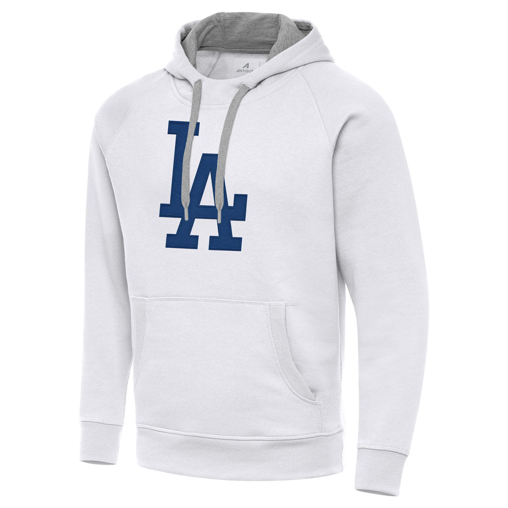 MLB Los Angeles Dodgers Antigua Full Front Victory Pullover Hoodie - White