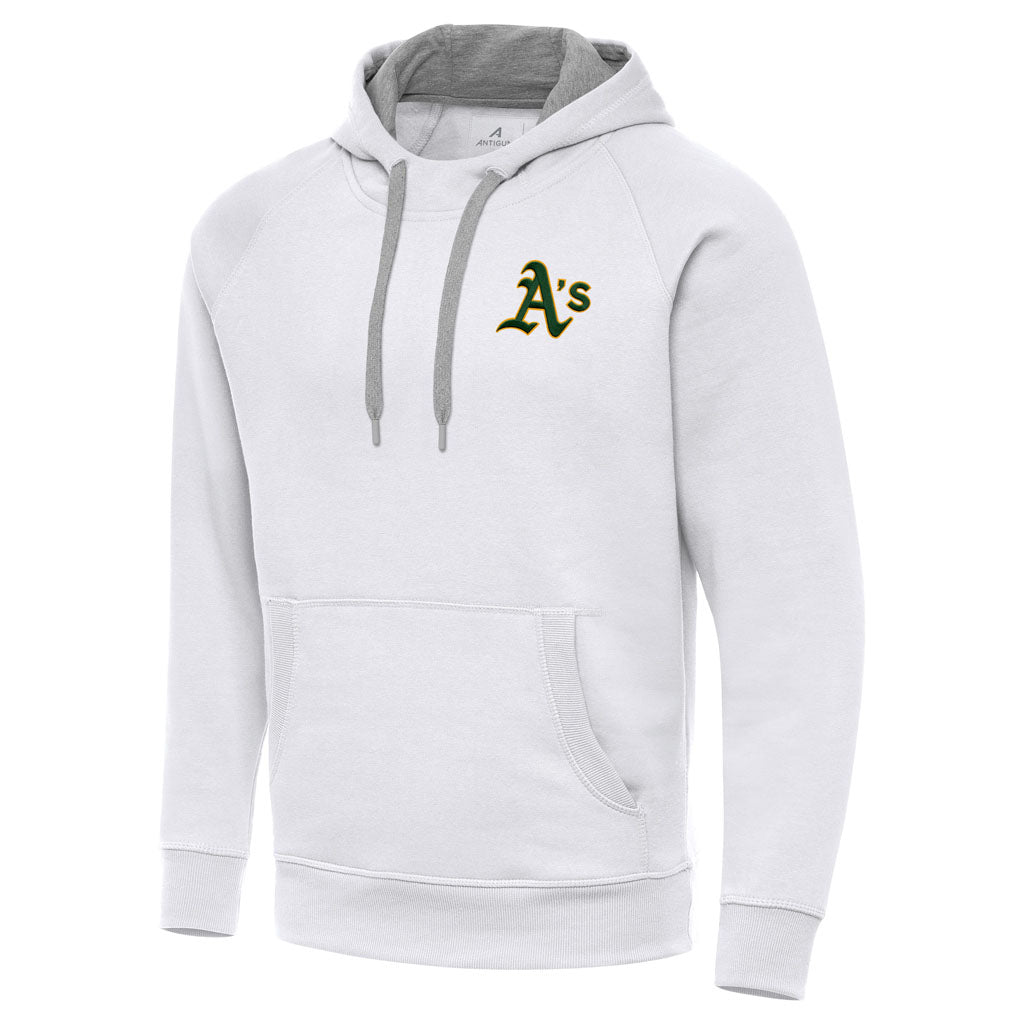 MLB Athletics Antigua Victory Pullover Hoodie - White
