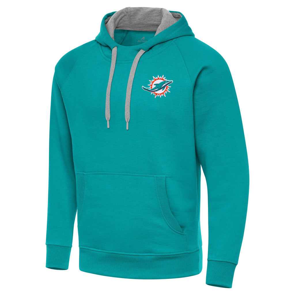 NFL Miami Dolphins Antigua Victory Pullover Hoodie - Teal