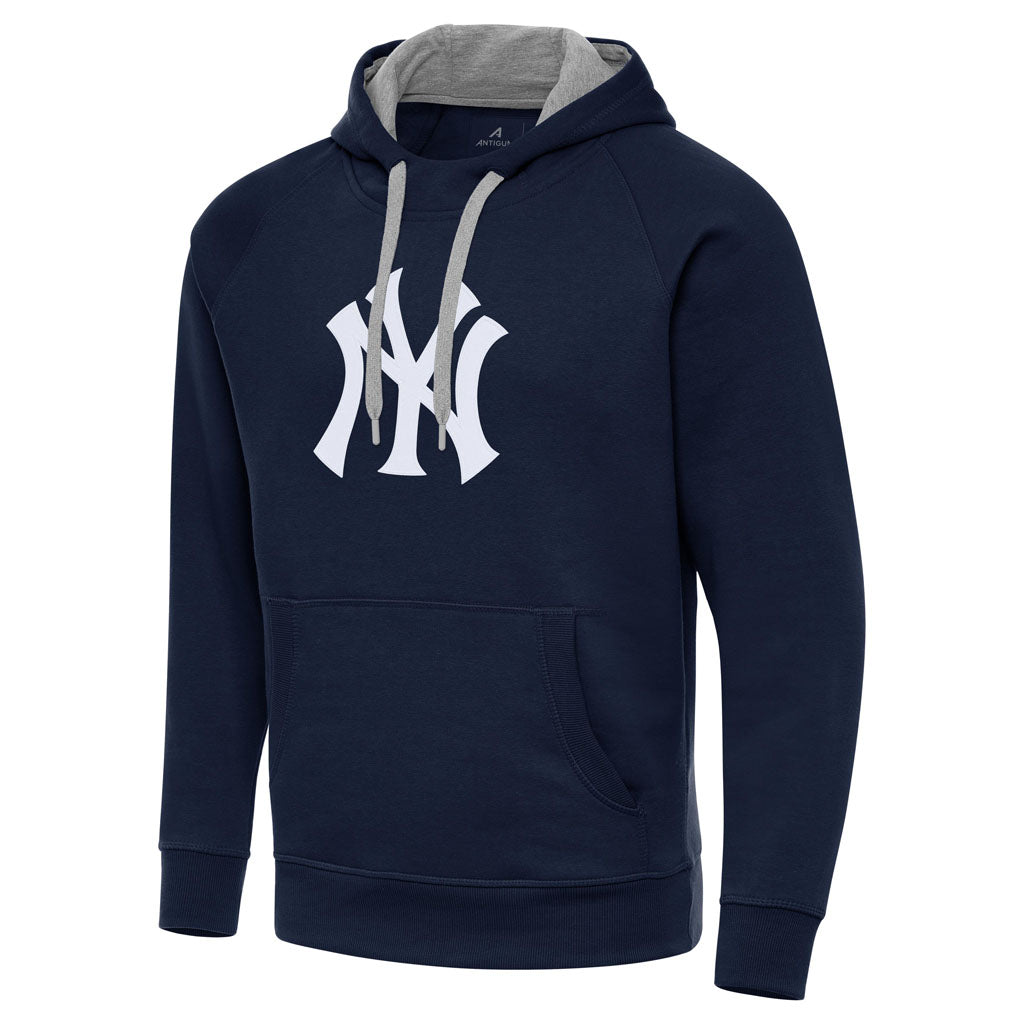 MLB New York Yankees Antigua Full Front Victory Pullover Hoodie - Navy
