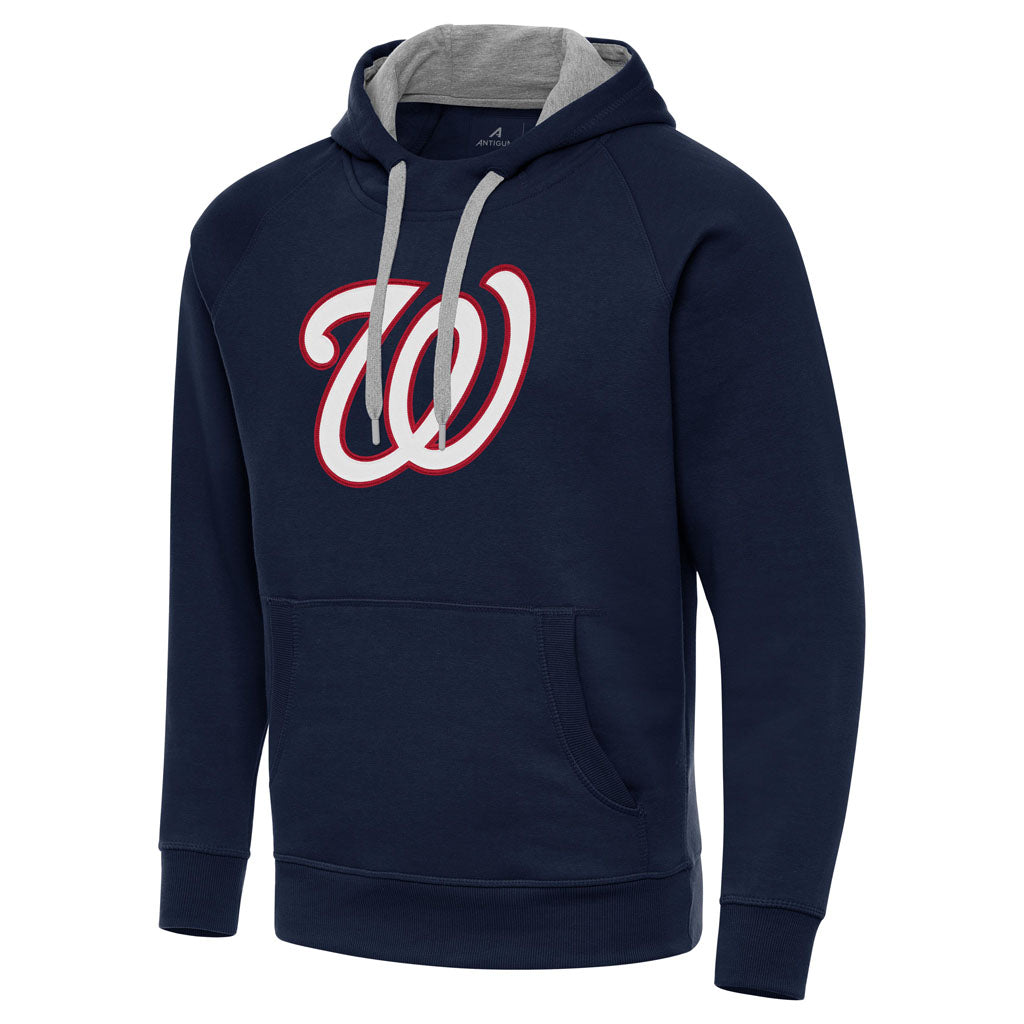 MLB Washington Nationals Antigua Full Front Victory Pullover Hoodie - Navy