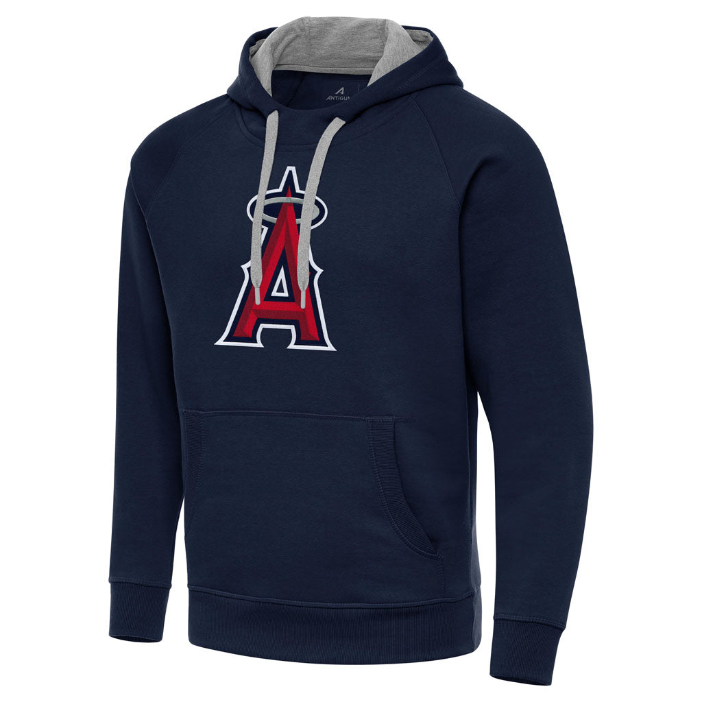 MLB Los Angeles Angels Antigua Full Front Victory Pullover Hoodie - Navy