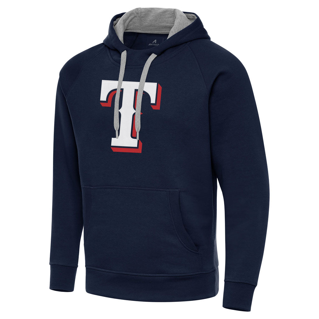 MLB Texas Rangers Antigua Full Front Victory Pullover Hoodie - Navy